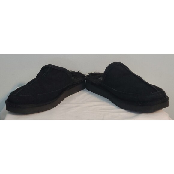 Koolaburra UGG Men 11 Bordon Suede Scuff Slip On Hand Free Slippers Black Casual - Picture 2 of 10